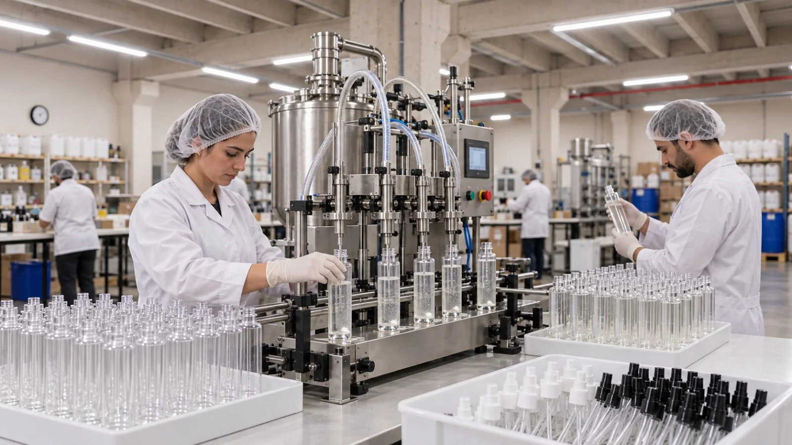 Kozmetik üretim ve dolum sürecinde çalışma alanı