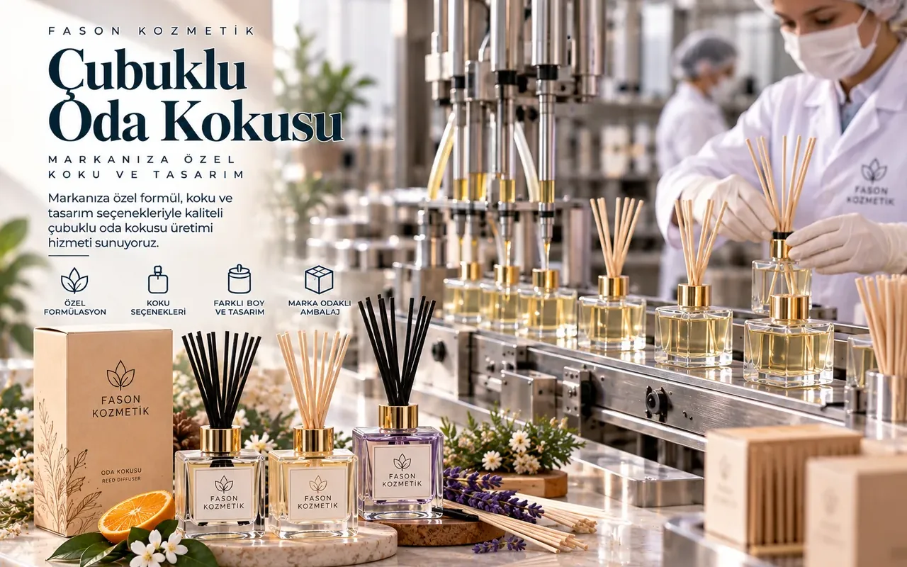 Çubuklu oda kokusu dolumu ve farklı reed diffuser ambalajları