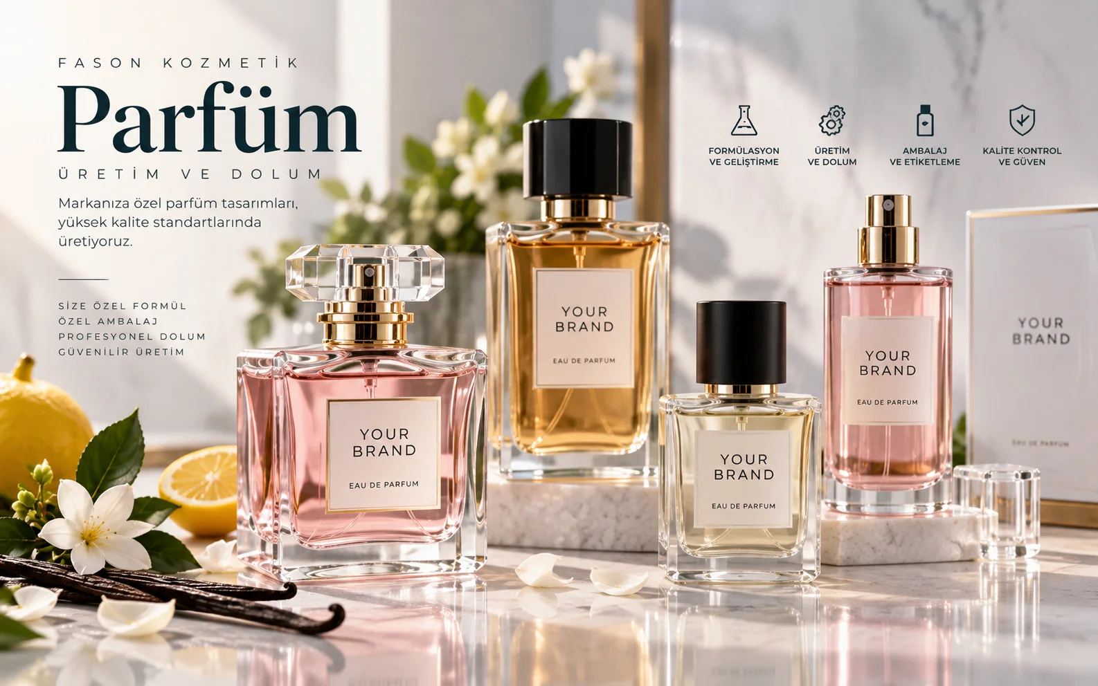 Fason üretim için premium parfüm şişeleri